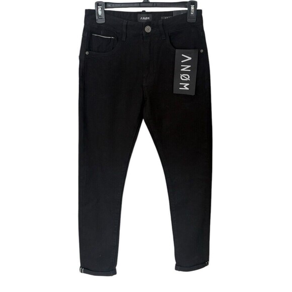 Anom “Lucky” Black Slim Fit Jeans Size 28 Selvedge‎ - Picture 1 of 5